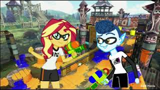Ian Lightfoot and Sunset Shimmer as Inkling Girl and Inkling Boy