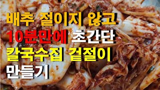 배추 절이지 않고 10분만에 초간단 칼국수집 겉절이 만들기/초간단 시리즈 6편/fresh kimchi