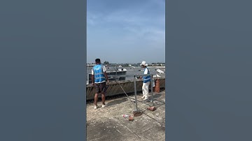 Thumbnail of Electric Ladder Lift for Solar Panels Mounting on Rooftop #ladderhoist #solarpanellift #solarsystem