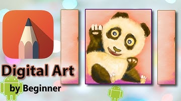 Autodesk Sketchbook Tutorial by Beginner - Imagination Fantasy  Panda Bear / Digital Art / Android