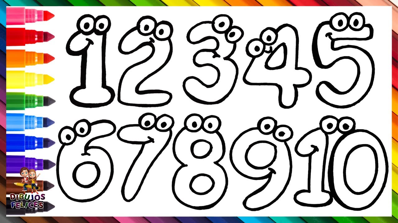 Dibuja y Colorea Los Números Del 1 Al 10 En Español 1️⃣ 1️⃣0️⃣ Aprende  Colores Y Números 🌈 - thptnganamst.edu.vn