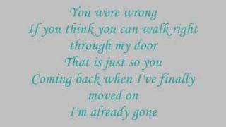 Kelly Clarkson: Gone (lyrics) chords