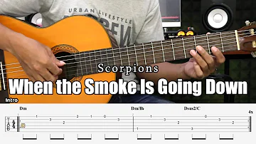 When the Smoke Is Going Down - Scorpions - Fingerstyle Guitar Tutorial + TAB & Lyrics