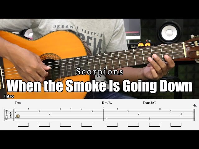 When the Smoke Is Going Down - Scorpions - Fingerstyle Guitar Tutorial + TAB & Lyrics class=