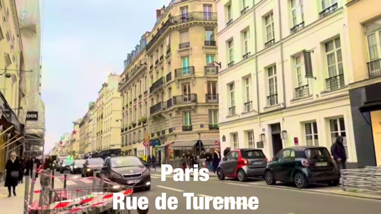 Paris city walks Rue de Turenne Paris, France 4K - YouTube