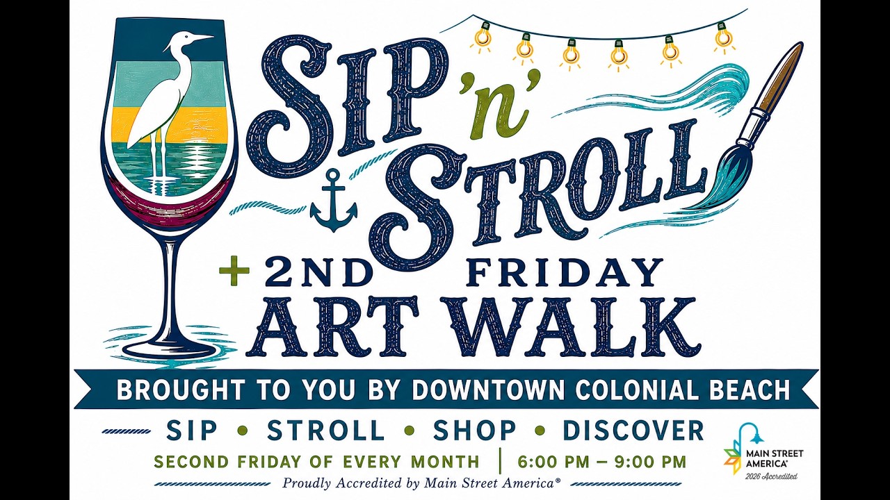 Second Friday Sip N' Stroll Art Walk Brings Creativity and Community to Downtown Colonial Beach