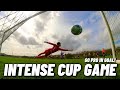 Goalkeeper pov in an intense cup game