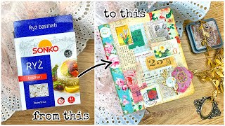 How To Make a JUNK JOURNAL From a CARDBOARD BOX: the Cover ✂️🎄CRAFTMAS Day #5