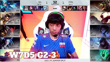 SN vs FPX - Game 3 | Week 7 Day 5 LPL Summer 2021 | Suning vs FunPlus Phoenix G3