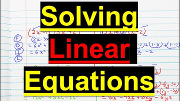 SOLVING LINEAR EQUATIONS | INTERMEDIATE ALGEBRA | POLYNOMIALS