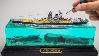 YAMATO WRECK (BEFORE AND AFTER) DIORAMA/ Epoxy Resin Art/ How to make/ DIY/