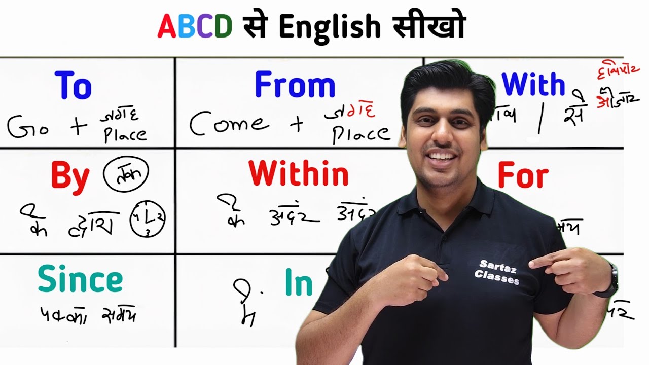 ABCD से इंग्लिश सीखो 💯 English Speaking All Preposition|| To, From, With, By For, Since, In, On