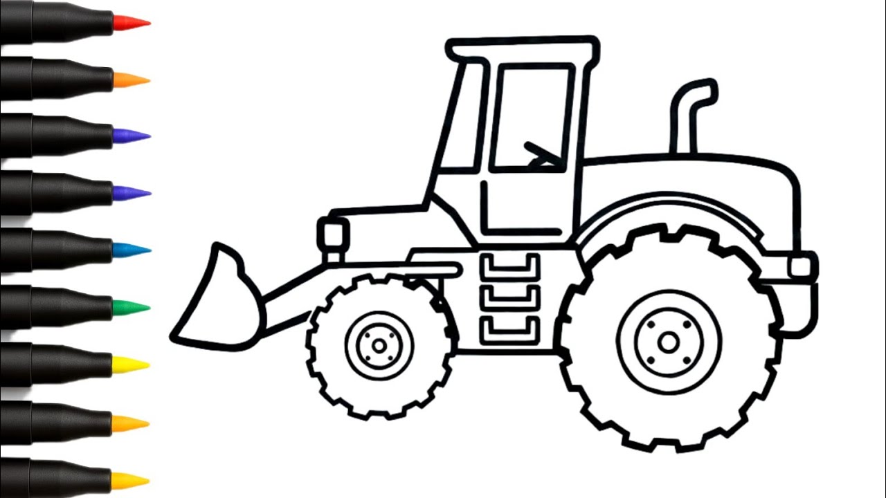 Easy Tractor Drawing for Kids Step by Step | How to Draw a Tractor 🚜
