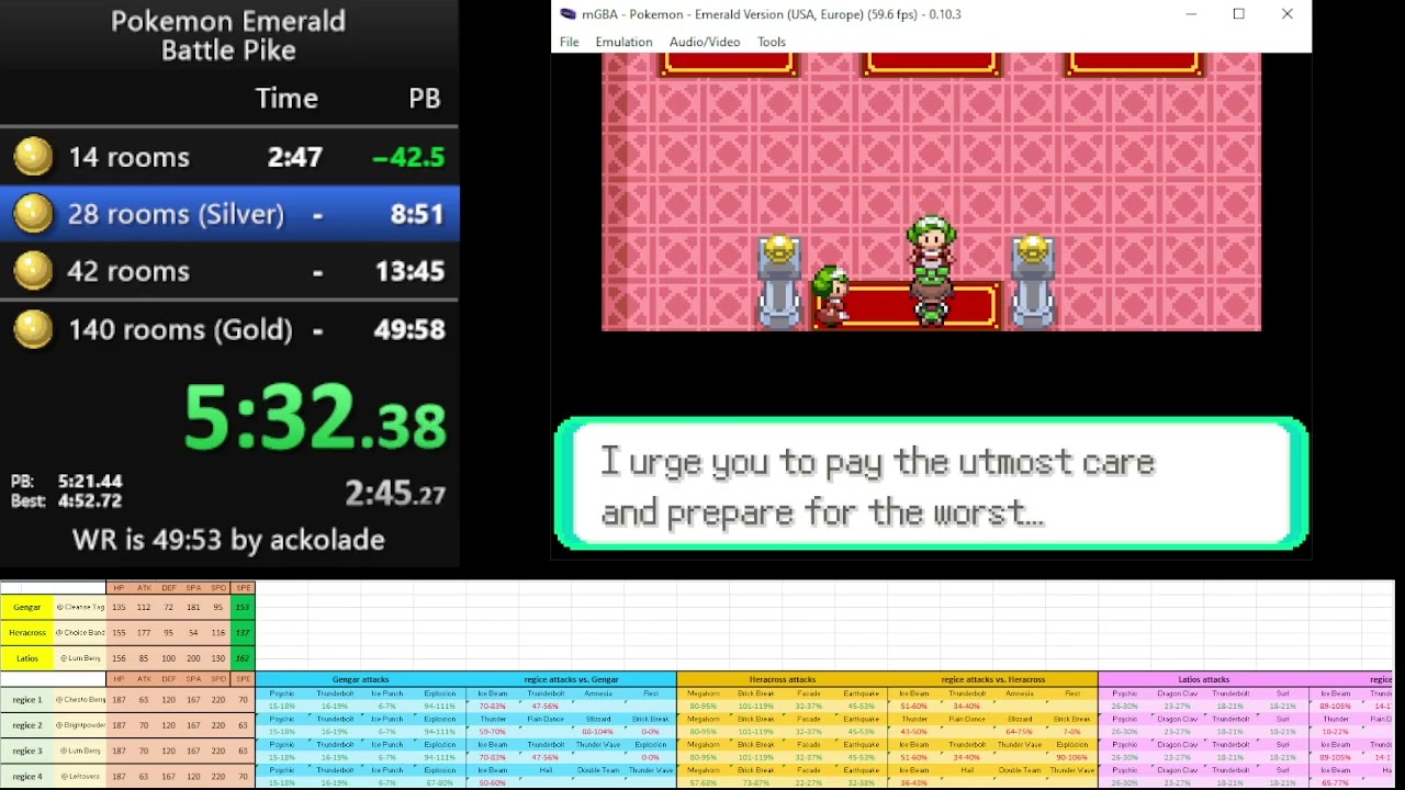 Pokemon Emerald Battle Pike Silver Symbol speedrun in 