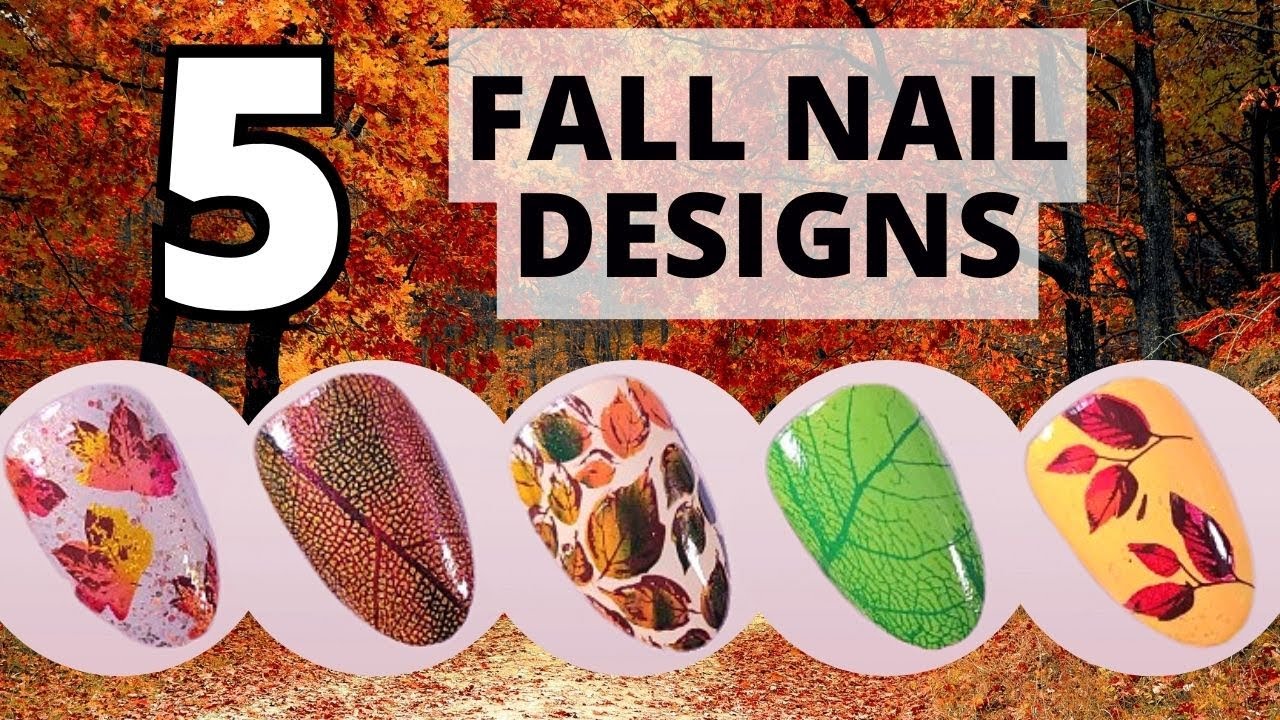 5 fall nail designs with 1 stamping plate | Clear jelly stamper 318 ...