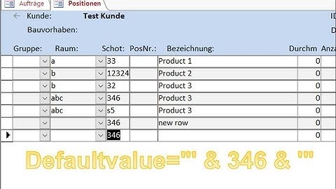 Ms Access: Set Default Value in VBA, DevaultValue
