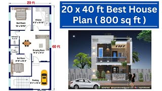 20x40 House Plan | 20x40 House Design | 20x40 House Plan With Garden | 20x40 East facing House Plan