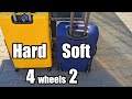 Travel Suitcase Comparison (Hard vs Soft shell, 4 vs 2 wheels)