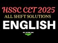 HSSC CET 2025 English Paper Solution | All Shifts | Complete Answer Key with Explanation