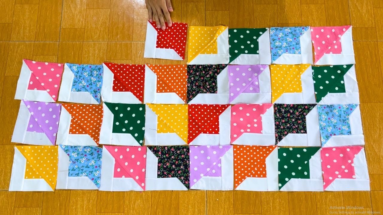 Fast and Simple Quilt: Unexpected Colors, Stunning Results(with squares 6 inch, strip 2 inch )