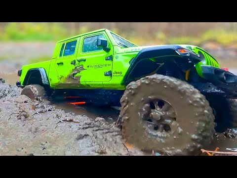 RC Trucks Stuck in the MUD Showdown  JEEP Gladiator vs. GAZ 3308