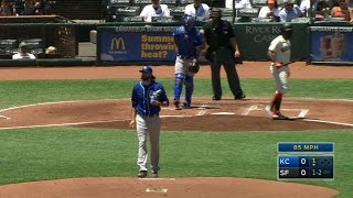 KC@SF: Hammel fans Span in the 1st inning