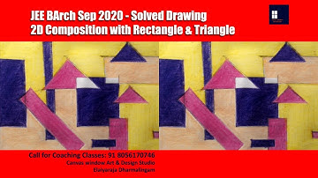 JEE BArch Sep 2020-Shift 2 - 2D Composition with Rectangles & Triangles- Drawing Question and Answer