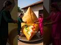 two miniature Punjabi women cooking a giant Samosa || #shortsfeed #trending #viral #samosa