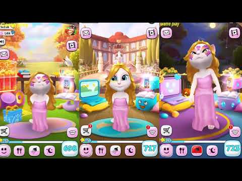 My Talking Angela BABY VS KID VS ADULT SIZE   LEVEL 698 Vs LEVEL717 Vs LEVEL 723