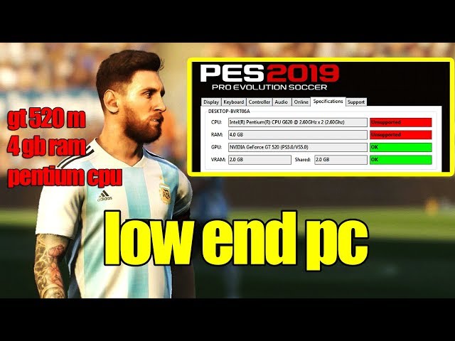 PES 2019 | DEMO GAMEPLAY LOW PC (4GB RAM + GT 520 M + DUALCORE) - YouTube
