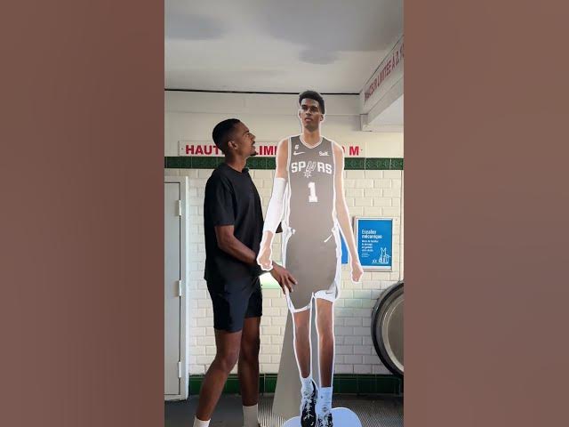 Can he find someone TALLER than VICTOR WEMBANYAMA in PARIS?! 👀 #Shorts