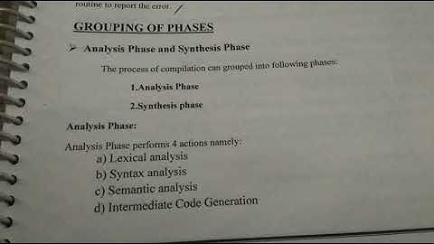 Grouping of Phases in Compiler KTU(CD)
