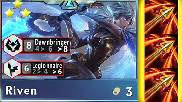 3x Hurricane Riven ⭐⭐⭐ 3 Star | ft. 8 Dawnbringer 6 Legionnaire | TFT SET 5.5