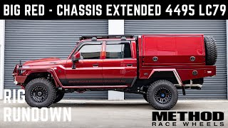 Big Red - Chassis extended 4495 LC79 Series Land Cruiser. Full vehicle build by Shannons Engineering