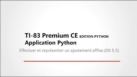 Effectuer et représenter un modèle de régression - TI-83 Premium CE Edition Python