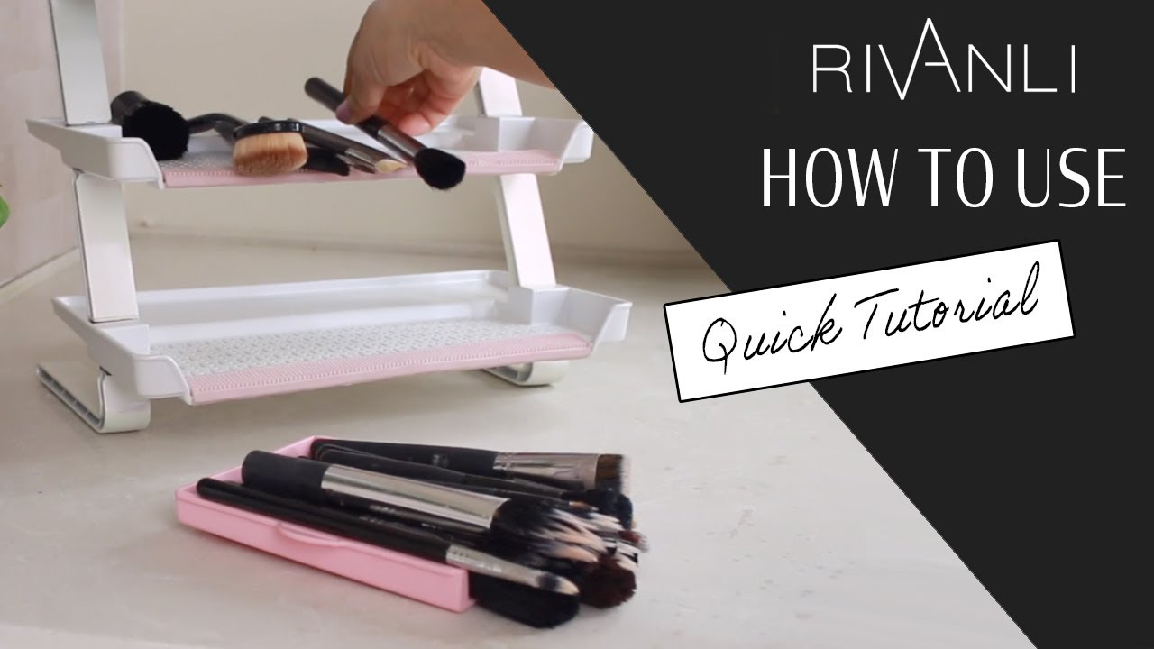 RIVANLI Makeup Brushes and Sponges Drying Rack Short Tutorial How