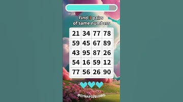 🕵️Brain exercise  l Search for Identical Numbers