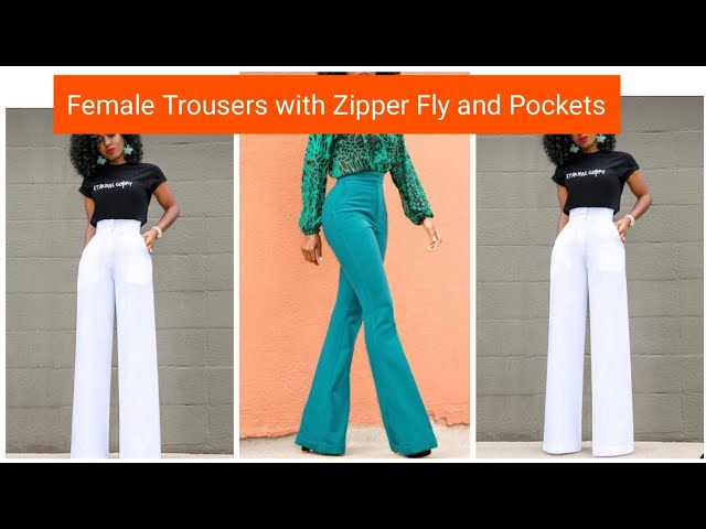 How to Sew a female Pant/Trouser with Side pocket and a Fly Zipper. 