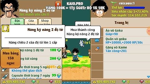 🐉ngọc rồng online - hành trình sc1... cuixausc1 mở skill 2 đệ tử và thủ thuật tập 3