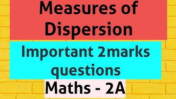 Measures of Dispersion | Most important 2marks questions| intermediate secondyear maths 2A | ts ipe
