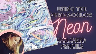 Using my NEON Prismacolor colored pencils!  -- Adult Coloring Tutorial