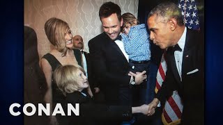 Joel McHale's Son Threw Up At The President's Party | CONAN on TBS