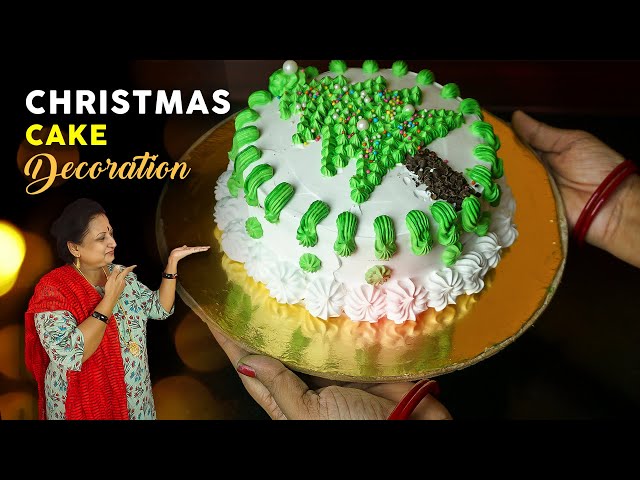 Christmas Cake Decoration Idea Easy Simple Recipe In Marathi You