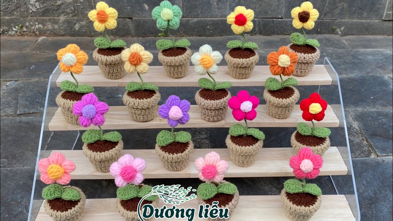 112 How To Crochet Mini Flower Pots With Wool | Móc Chậu Hoa Mini Bằng Len | Dương Liễu Handmade - YouTube 112 How To Crochet Mini Flower Pots With Wool | Móc Chậu Hoa Mini Bằng Len | Dương Liễu Handmade - Youtube