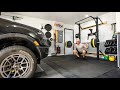 Man builds collapsible home gym in 2car garage