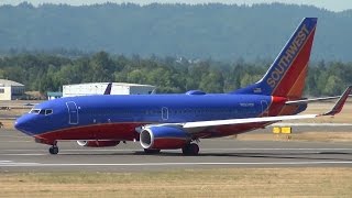 Southwest Airlines N961WN 737-700 Takeoff Portland Airport (PDX)