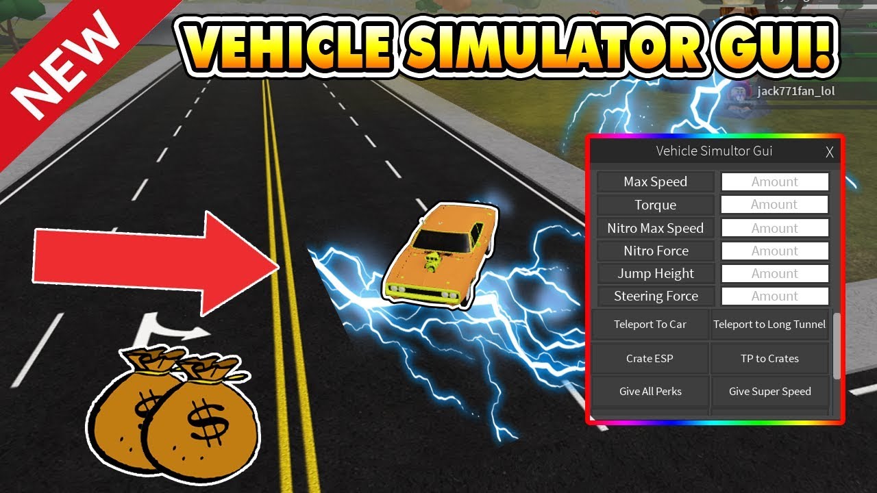 New Epic Vehicle Simulator Gui Super Speed Roblox Youtube - roblox vehicle simulator speed script