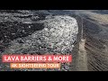 Iceland Volcano Flyover  - The Lava Barrier At Risk And The Volcano Town