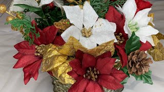 የገና ዲኮሬሽን አበባ || Christmas Decoration Centerpiece Flower