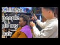 BLACK GIRL GETS HAIR DONE IN CHINA(for ¥25/$3/Mt283)| Wuhan China | Ana Jack